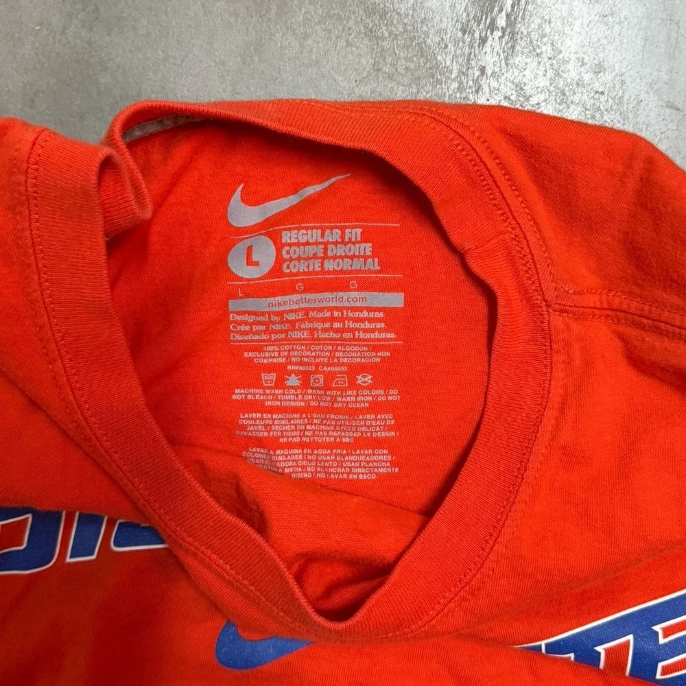 Nike Boise State University‎ Broncos Orange Cotton T-Shirt Men's Size Large